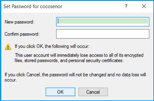 leave password blank