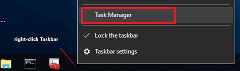 Task manager on Windows 10
