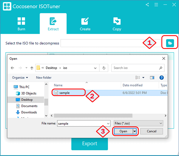 add ISO file to extract