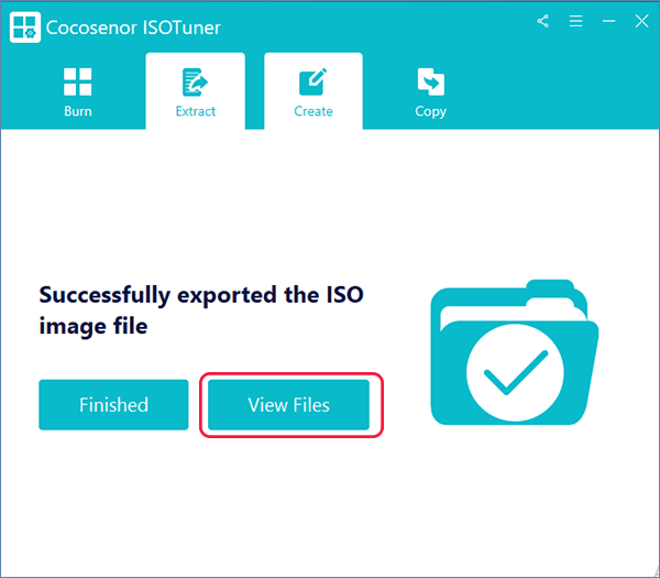 save the extratced ISO files successfully