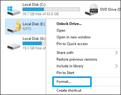 click to format drive