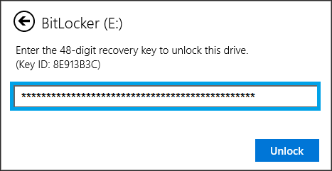 enter recovery key