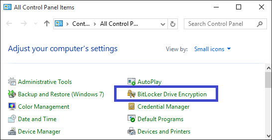 how to find bitlocker drive encryption