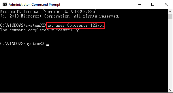 reset password with cmd