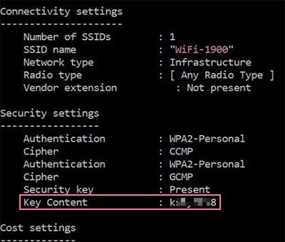 retrieve wifi password via cmd