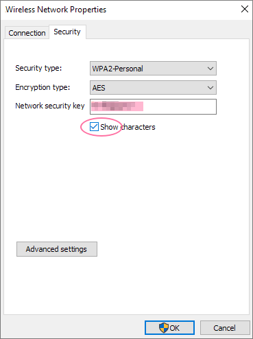 show wifi password characters