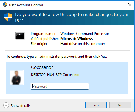 enter the administrator password