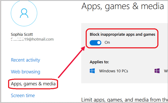 block inappropriate apps games