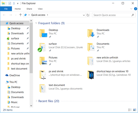 open file explorer
