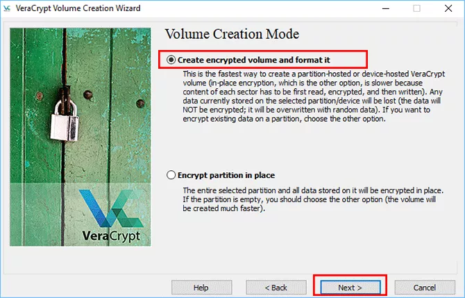 choose Volume creation mode