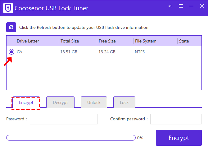 select the USB drive