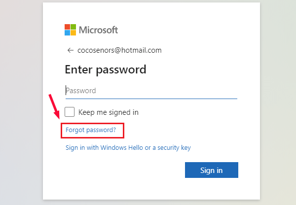 forgot password