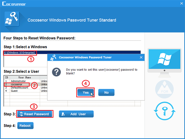 reset password