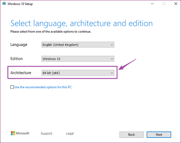 select language and edition