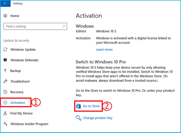 Upgrade from Windows 10 Home to Pro using this product key