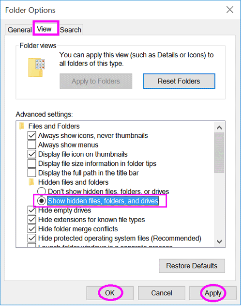 How to View Hidden Files/Folders/Drivers on Windows 10 PC