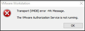 vmware service error