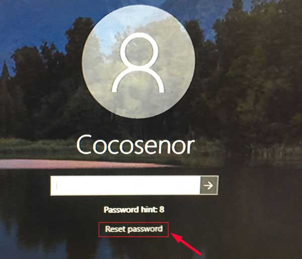 click on reset password