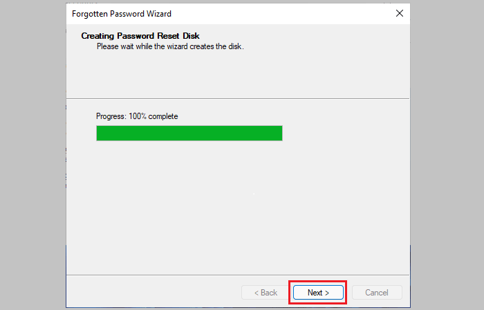 creating password reset disk