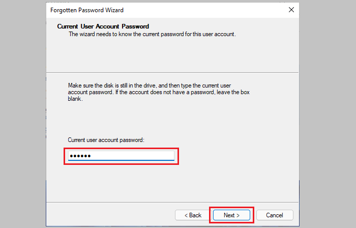 enter current password