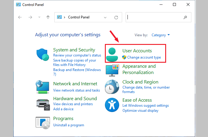 select user accounts