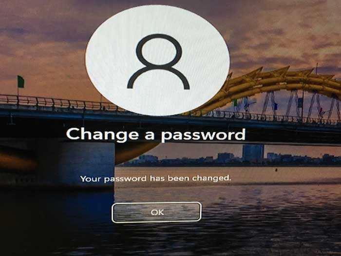 password has been changed