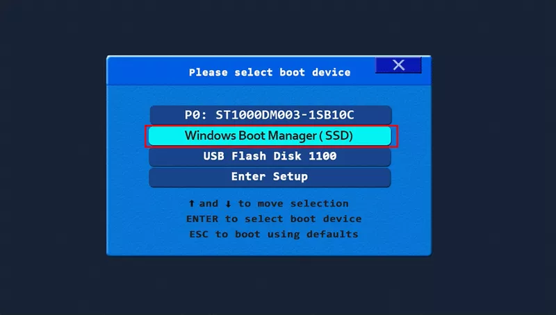 set SSD as boot drive