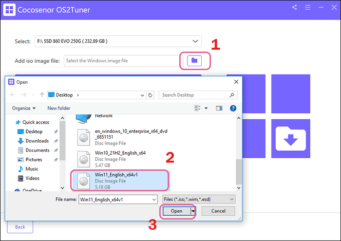 add Windows 11 ISO image file