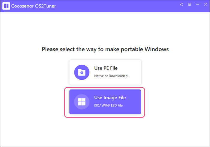 choose Use Image File option