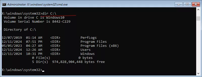check files of C drive