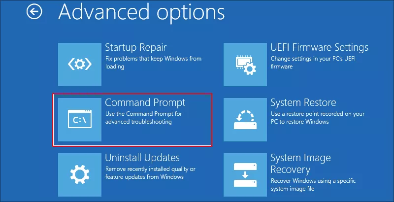 click Command Prompt