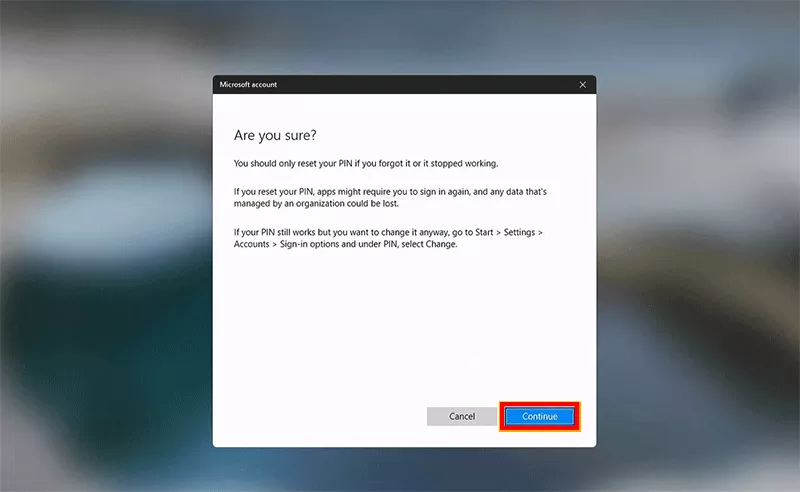 click Continue