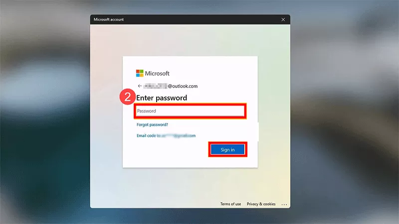 sign in your Microsoft account