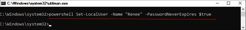 set password never expire
