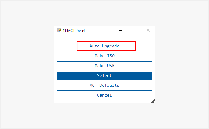 choose Auto Upgrade