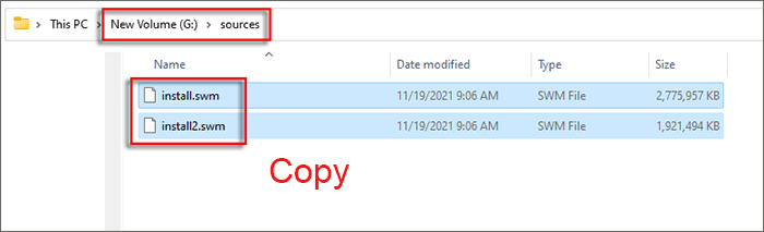 copy install SWM file