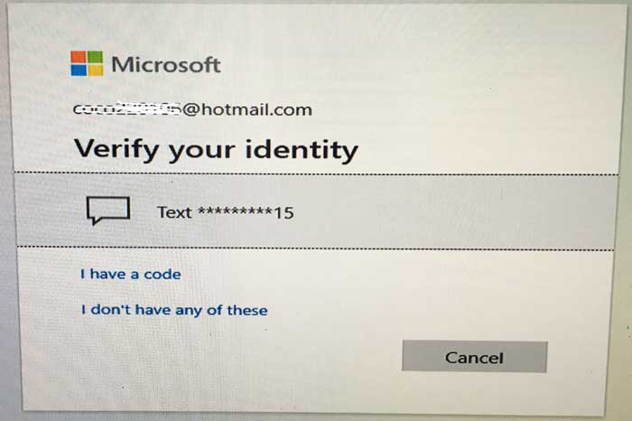 send text to verify your identity