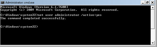 active administrator account using cmd