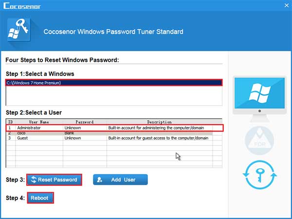 set administrator password to blank