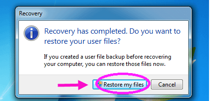 restore my files