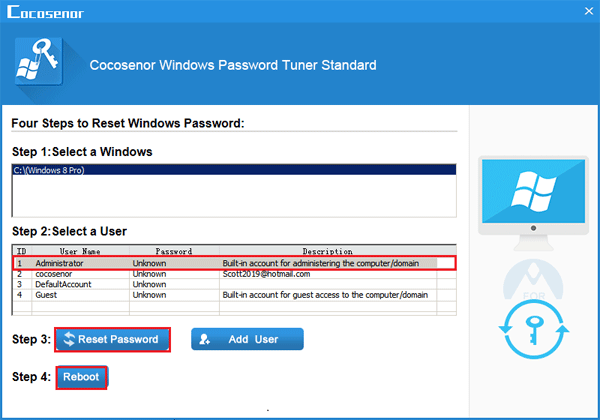 enable administrator account