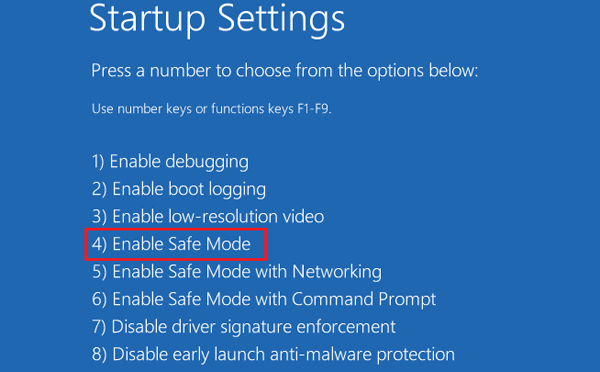enable safe mode
