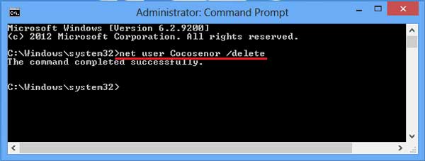 remove user account with command