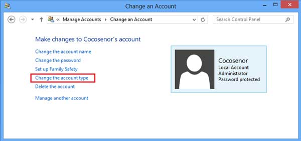 change windows 8 login password