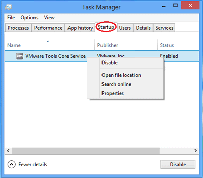 disable apps on startup windows 8