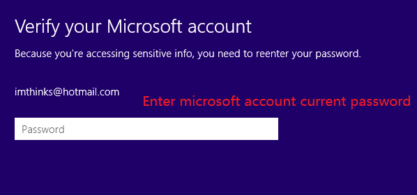 Enter current password