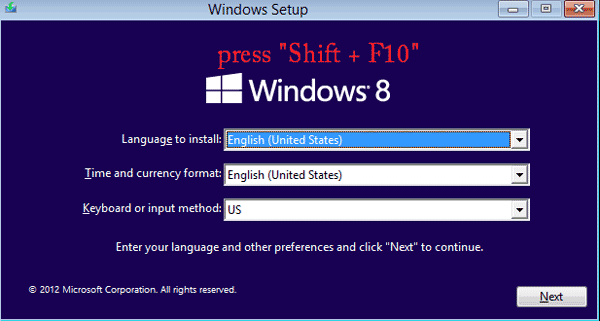 windows 8 setup