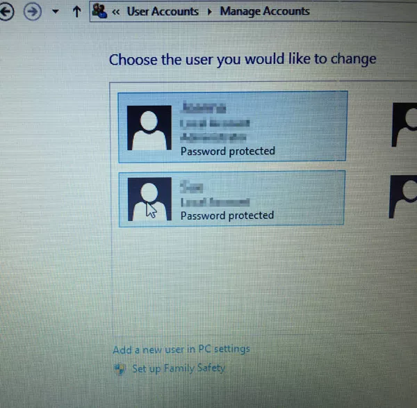 choose user account