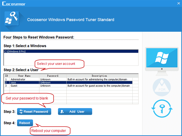 reset windows 8 password