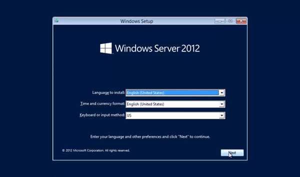 windows server 2012 setup